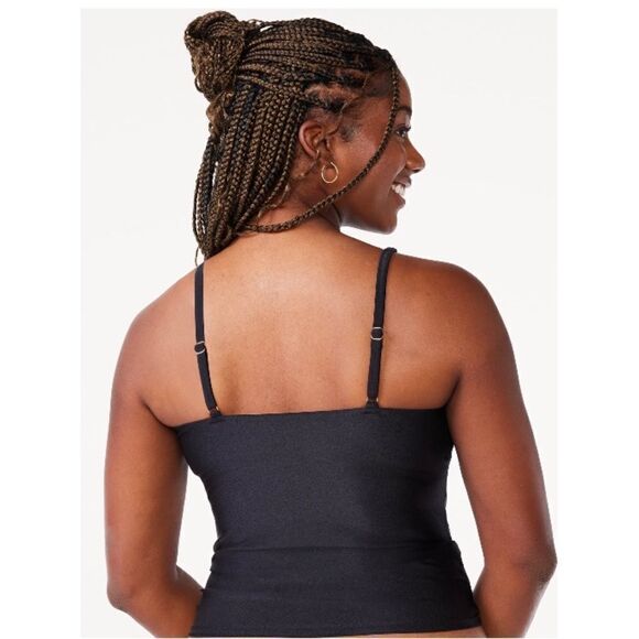 Women's Shimmer Lace-Up Tankini Top Swimsuit Bathing Suit Size XS - Picture 5 of 7